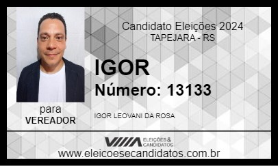 Candidato IGOR 2024 - TAPEJARA - Eleições