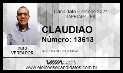 Candidato CLAUDIAO 2024 - TAPEJARA - Eleições