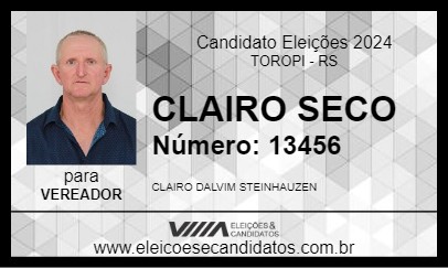 Candidato CLAIRO SECO 2024 - TOROPI - Eleições