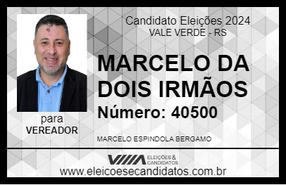 Candidato MARCELO DA DOIS IRMÃOS 2024 - VALE VERDE - Eleições