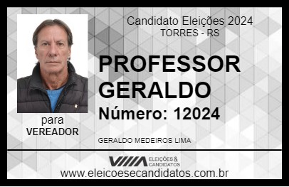 Candidato PROFESSOR GERALDO 2024 - TORRES - Eleições