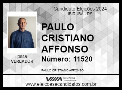 Candidato PAULÃO 2024 - IBIRUBÁ - Eleições