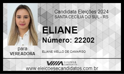 Candidato ELIANE 2024 - SANTA CECÍLIA DO SUL - Eleições