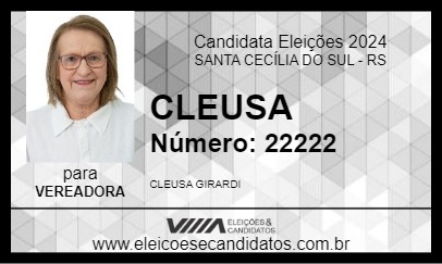 Candidato CLEUSA 2024 - SANTA CECÍLIA DO SUL - Eleições