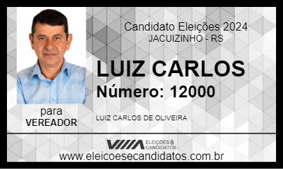 Candidato LUIZ CARLOS 2024 - JACUIZINHO - Eleições