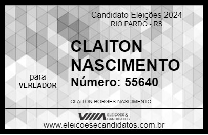 Candidato CLAITON NASCIMENTO 2024 - RIO PARDO - Eleições