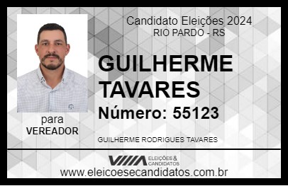 Candidato GUILHERME TAVARES 2024 - RIO PARDO - Eleições