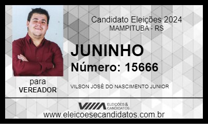 Candidato JUNINHO 2024 - MAMPITUBA - Eleições