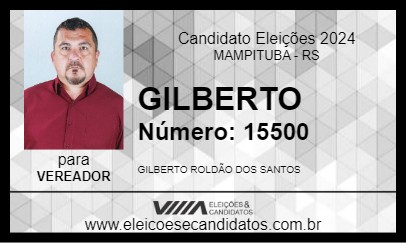 Candidato GILBERTO 2024 - MAMPITUBA - Eleições