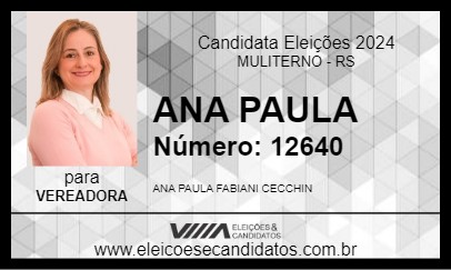 Candidato ANA PAULA 2024 - MULITERNO - Eleições