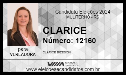 Candidato CLARICE 2024 - MULITERNO - Eleições