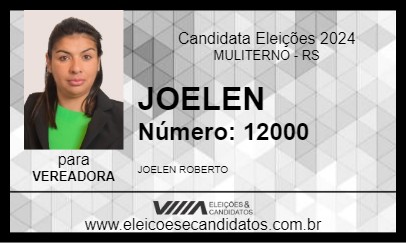 Candidato JOELEN 2024 - MULITERNO - Eleições