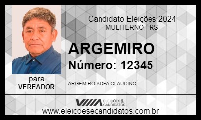 Candidato ARGEMIRO 2024 - MULITERNO - Eleições