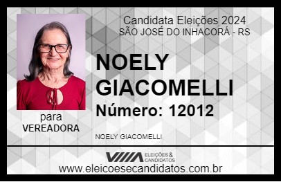 Candidato NOELY GIACOMELLI 2024 - SÃO JOSÉ DO INHACORÁ - Eleições