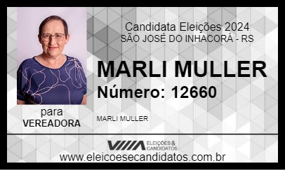 Candidato MARLI MULLER 2024 - SÃO JOSÉ DO INHACORÁ - Eleições