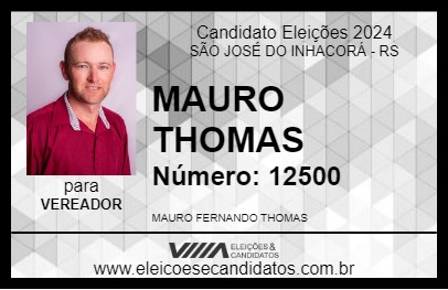 Candidato MAURO THOMAS 2024 - SÃO JOSÉ DO INHACORÁ - Eleições