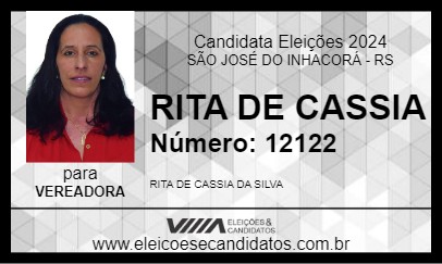 Candidato RITA DE CASSIA 2024 - SÃO JOSÉ DO INHACORÁ - Eleições