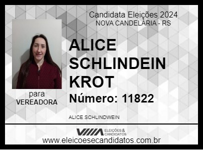 Candidato ALICE KROTH 2024 - NOVA CANDELÁRIA - Eleições