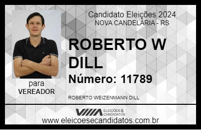 Candidato ROBERTO W DILL 2024 - NOVA CANDELÁRIA - Eleições