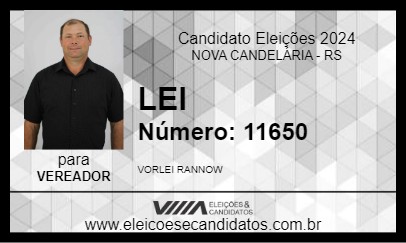 Candidato VORLEI RANNOW 2024 - NOVA CANDELÁRIA - Eleições