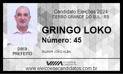 Candidato GRINGO LOKO 2024 - CERRO GRANDE DO SUL - Eleições