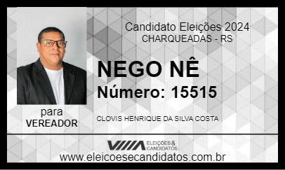 Candidato NEGO NÊ 2024 - CHARQUEADAS - Eleições