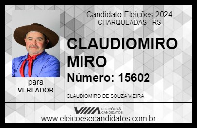 Candidato CLAUDIOMIRO MIRO 2024 - CHARQUEADAS - Eleições