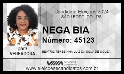 Candidato NEGA BIA 2024 - SÃO LEOPOLDO - Eleições