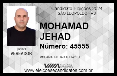 Candidato MOHAMAD JEHAD 2024 - SÃO LEOPOLDO - Eleições