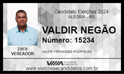 Candidato VALDIR NEGÃO 2024 - ALEGRIA - Eleições