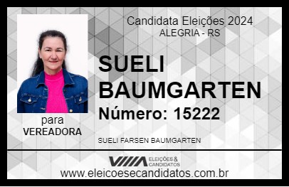 Candidato SUELI BAUMGARTEN 2024 - ALEGRIA - Eleições