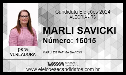 Candidato MARLI SAVICKI 2024 - ALEGRIA - Eleições