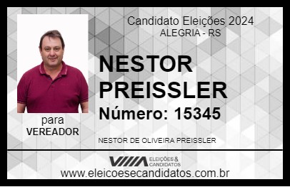 Candidato NESTOR PREISSLER 2024 - ALEGRIA - Eleições