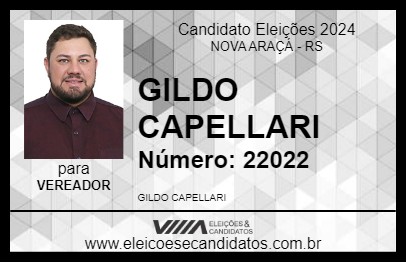 Candidato GILDO CAPELLARI 2024 - NOVA ARAÇÁ - Eleições