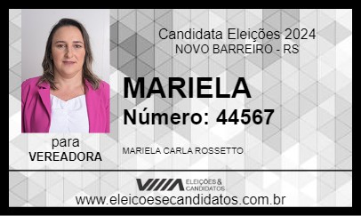 Candidato MARIELA 2024 - NOVO BARREIRO - Eleições