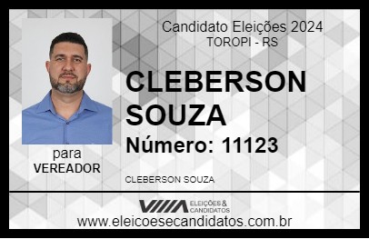 Candidato CLEBERSON SOUZA 2024 - TOROPI - Eleições