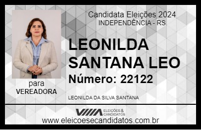 Candidato LEONILDA SANTANA LEO 2024 - INDEPENDÊNCIA - Eleições