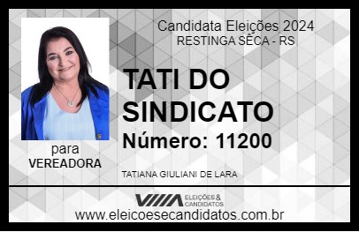 Candidato TATI DO SINDICATO 2024 - RESTINGA SÊCA - Eleições