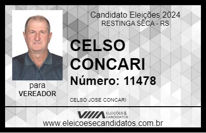 Candidato CELSO CONCARI 2024 - RESTINGA SÊCA - Eleições