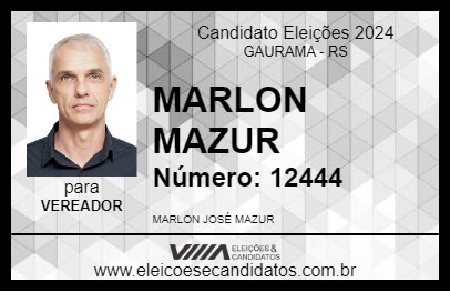 Candidato MARLON MAZUR 2024 - GAURAMA - Eleições