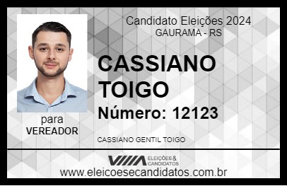 Candidato CASSIANO TOIGO 2024 - GAURAMA - Eleições