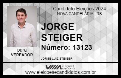 Candidato JORGE STEIGER 2024 - NOVA CANDELÁRIA - Eleições