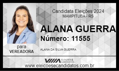 Candidato ALANA GUERRA 2024 - MAMPITUBA - Eleições