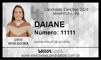 Candidato DAIANE 2024 - MAMPITUBA - Eleições