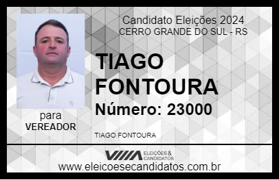 Candidato TIAGO FONTOURA 2024 - CERRO GRANDE DO SUL - Eleições