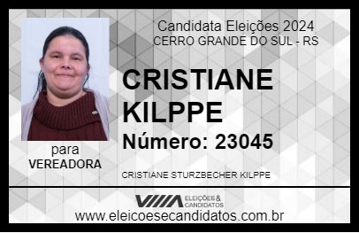 Candidato CRISTIANE KILPPE 2024 - CERRO GRANDE DO SUL - Eleições