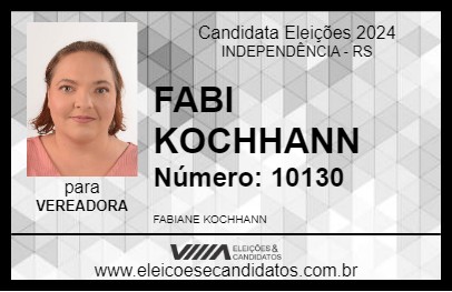 Candidato FABI KOCHHANN 2024 - INDEPENDÊNCIA - Eleições