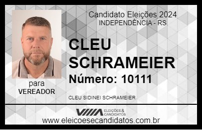 Candidato CLEU SCHRAMEIER 2024 - INDEPENDÊNCIA - Eleições