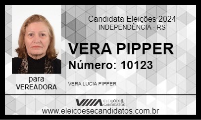 Candidato VERA PIPPER 2024 - INDEPENDÊNCIA - Eleições