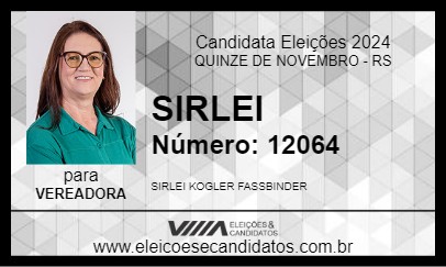 Candidato SIRLEI 2024 - QUINZE DE NOVEMBRO - Eleições